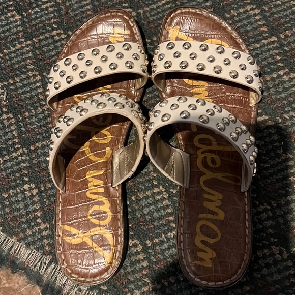 Sam Edelman Leather 2 strap studded Sandals - Picture 2 of 6